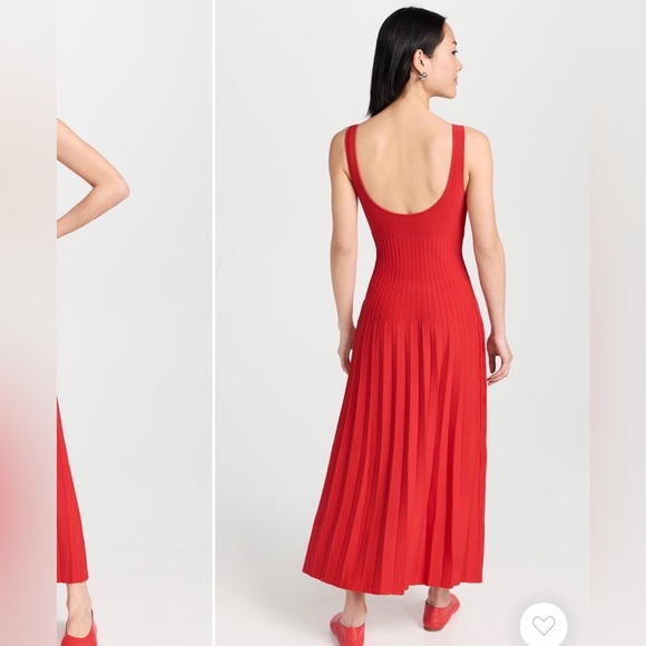 STAUD NWT red knit sleeveless ellison midi dress XS - Picture 13 of 13